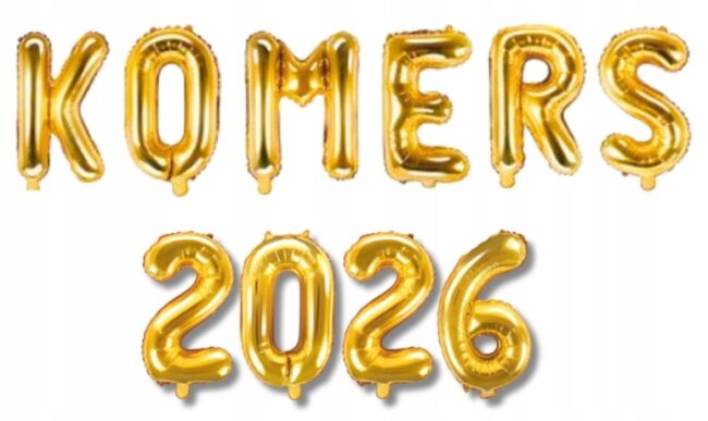 Napis foliowy złoty KOMERS 2026