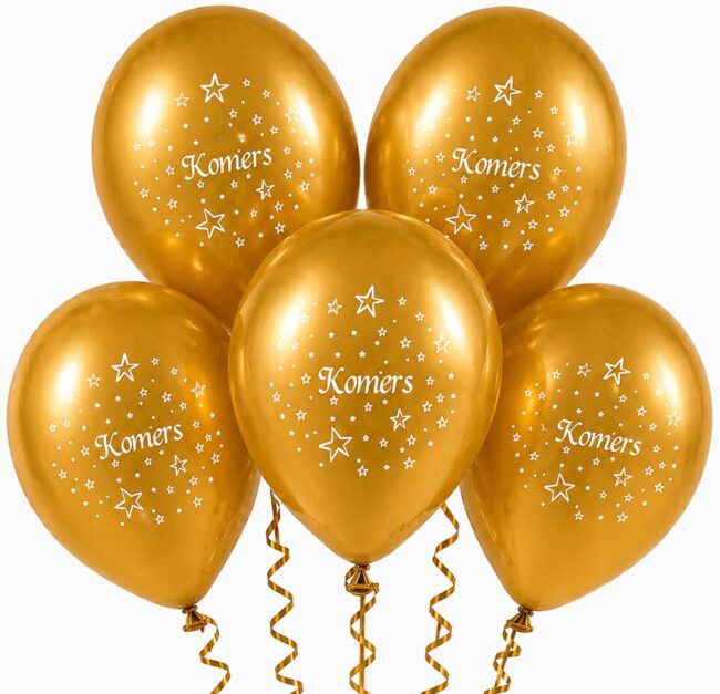Balony złote na KOMERS 5 sztuk