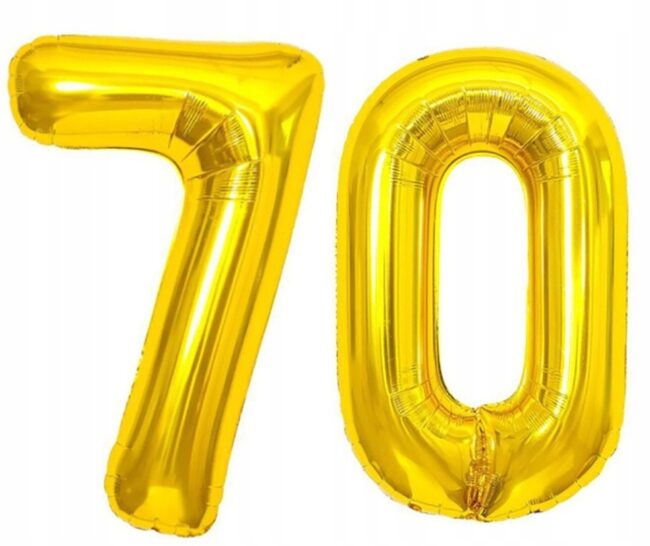 Balony foliowe Cyfry 100 cm Złoty Złote 70 Urodziny