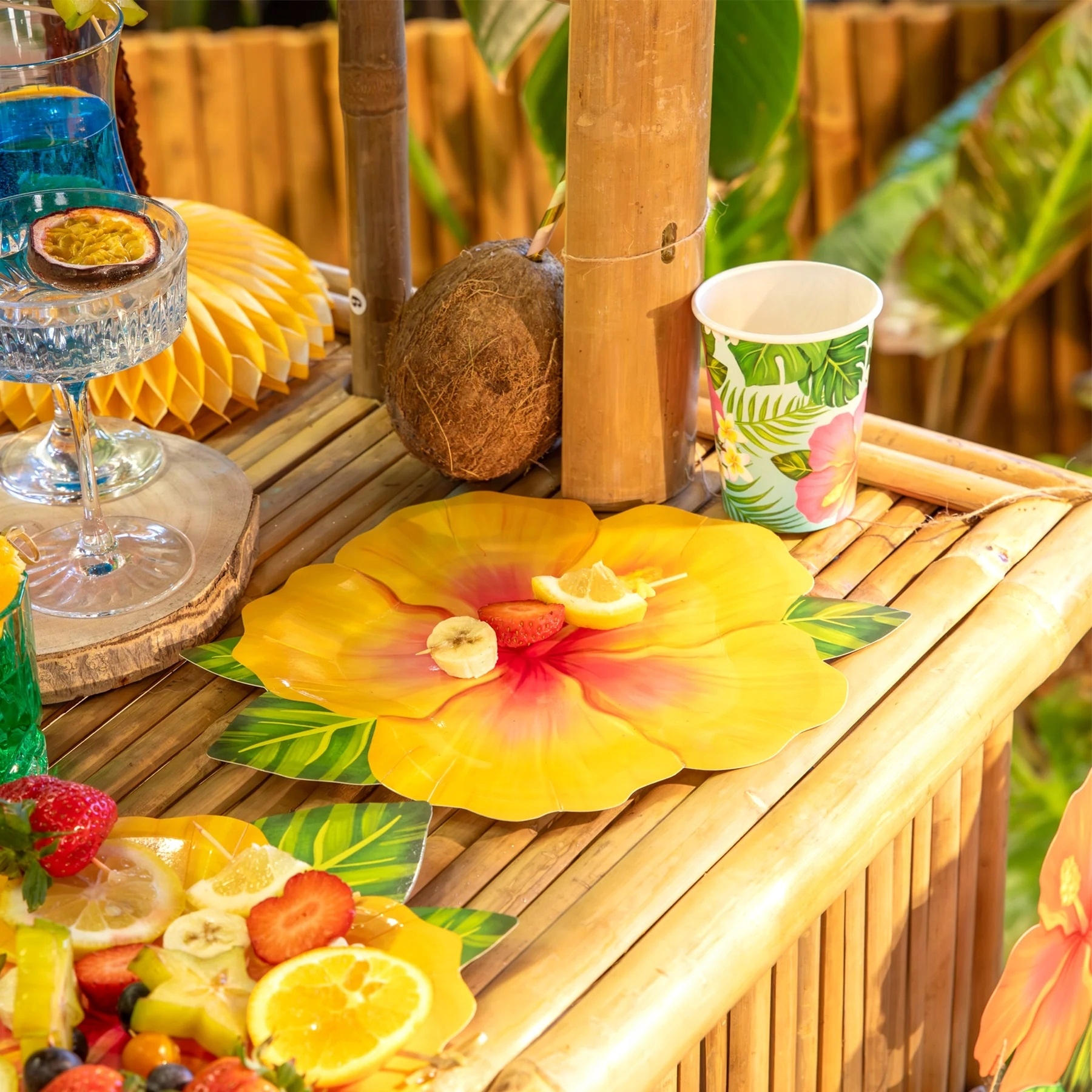 Zestaw imprezowy Talerzyki Kubeczki po 6 sztuk ALOHA Hawaje Summer Lato - obrazek 5