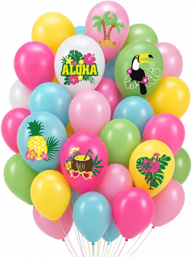 zestaw kolorowych balonów aloha