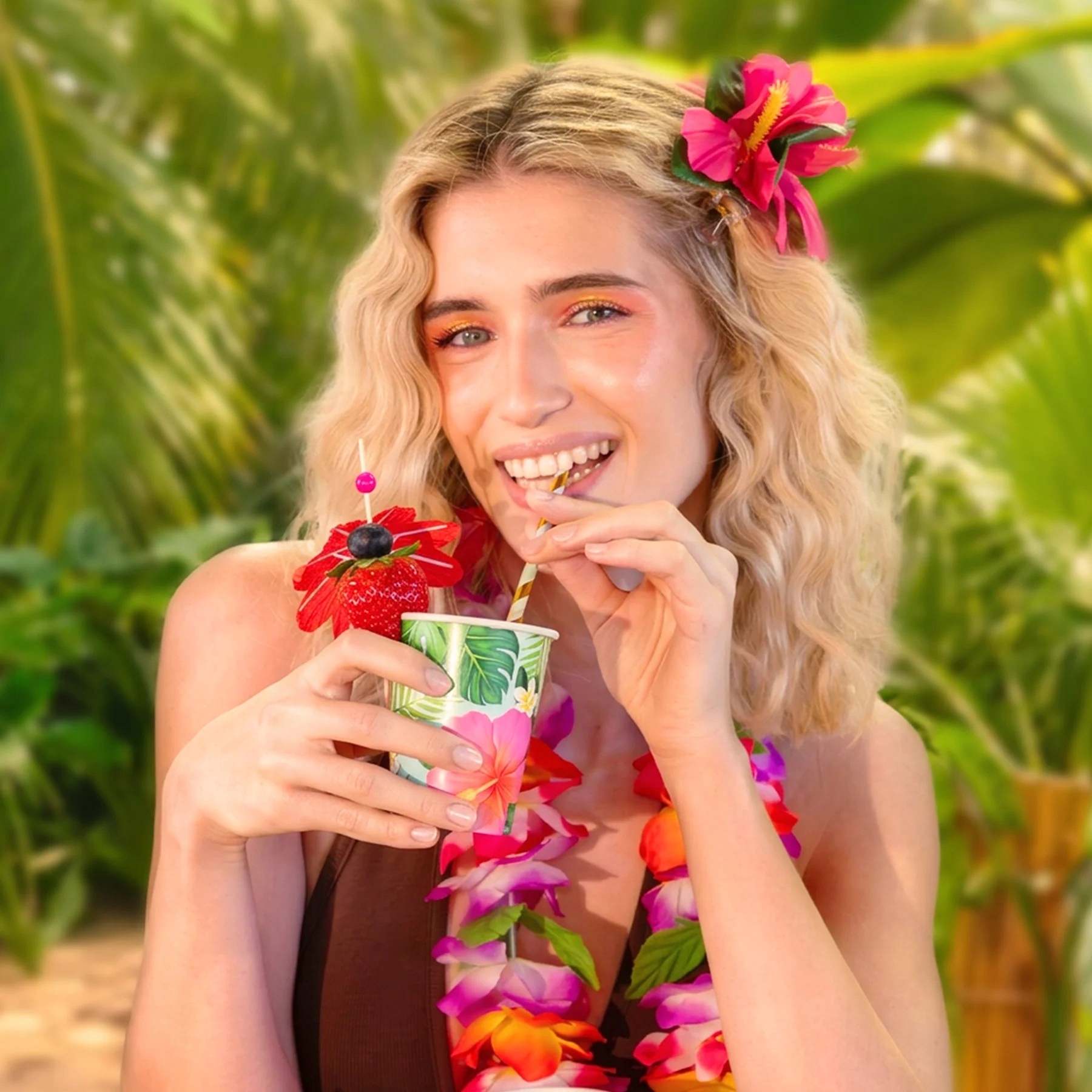 Zestaw imprezowy Talerzyki Kubeczki po 6 sztuk ALOHA Hawaje Summer Lato - obrazek 4