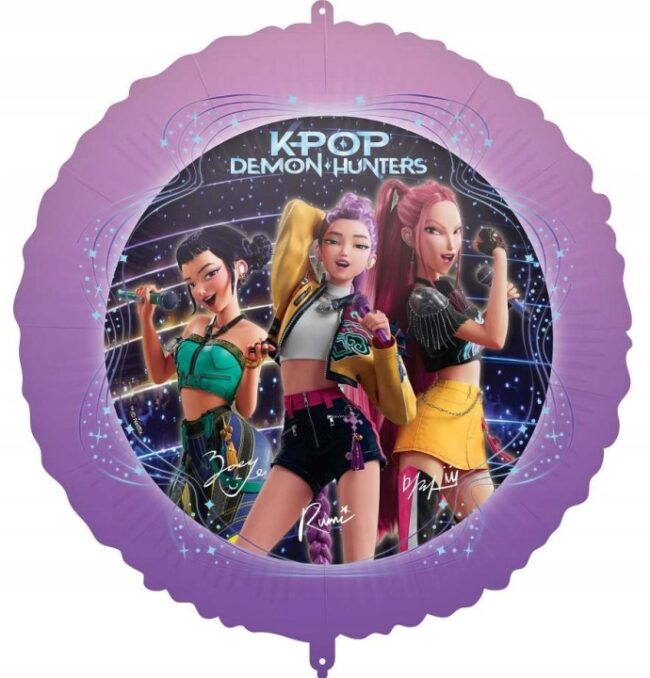 Balon foliowy okrągły K-POP DEMON HUNTERS 45 cm Urodziny