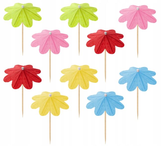 Parasolki koktajlowe kolorowe mix 10 sztuk Hawaje Aloha Summer Lato A51
