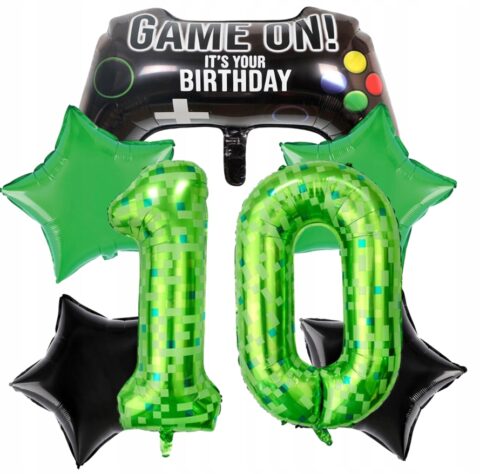 Zestaw Balony dla gracza Game Pad Gaming 10 Urodziny