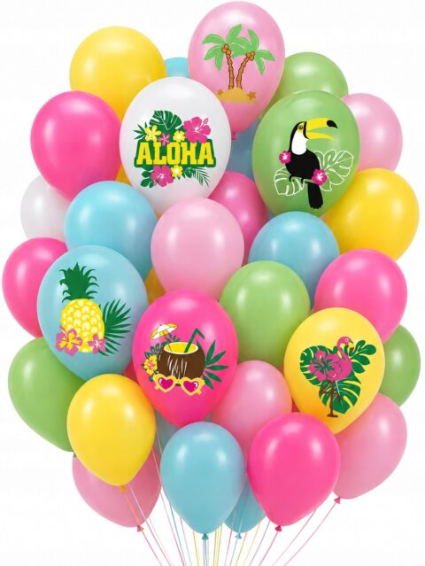 zestaw kolorowych balonów aloha